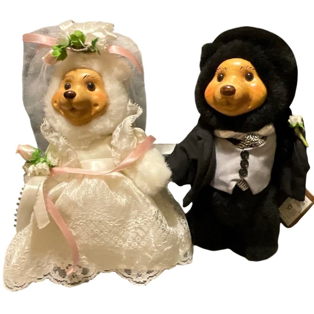 Applause Raikes Bears Bride & Groom Bob & Carol Limited Edition Wedding with tag